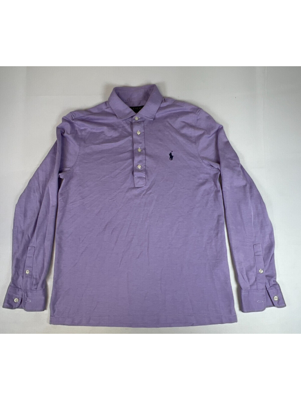 Polo Ralph Lauren Women M Long Sleeve Polo Shirt Purple Cotton Classic Fit